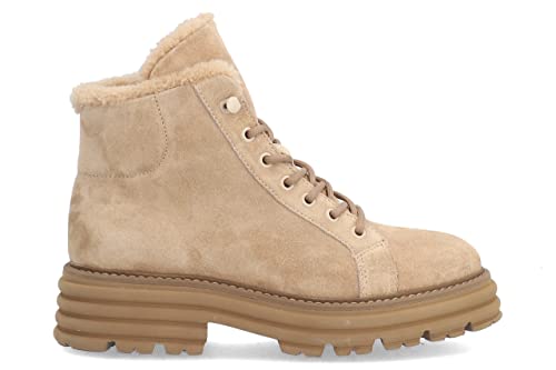 ALPE Stiefeletten aus Wildleder, zum Schnüren, Militär-Stil, Hellbeige, beige, 40.5 EU von ALPE