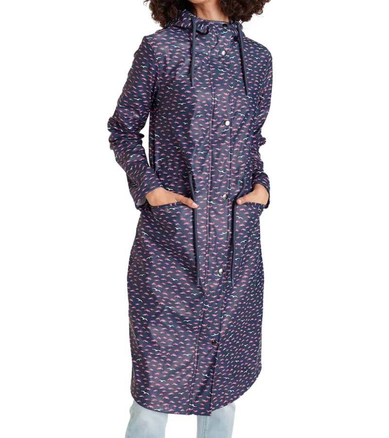 ALPENBLITZ Damen Regen-Mantel mit Allover-Möwen-Print Wind-Jacke Outdoor 91928016 Navy von ALPENBLITZ