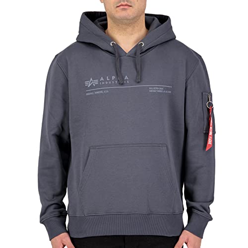 ALPHA INDUSTRIES AI Reflective Hoody Kapuzensweat für Herren Greyblack von ALPHA INDUSTRIES