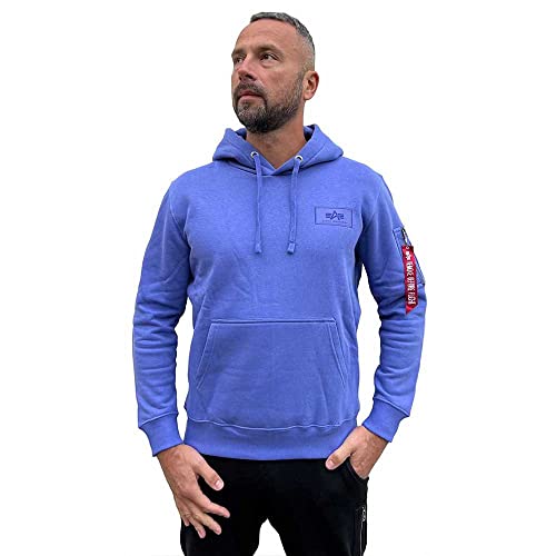 ALPHA INDUSTRIES Back Print Hoody Kapuzensweat für Herren Electric Violet von ALPHA INDUSTRIES