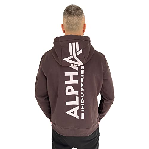 ALPHA INDUSTRIES Back Print Hoody Kapuzensweat für Herren Hunter Brown von ALPHA INDUSTRIES