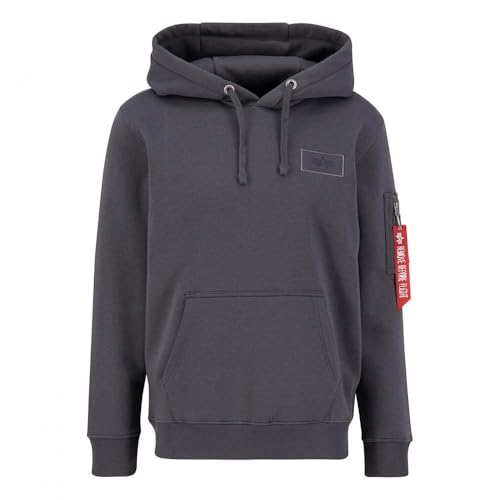 ALPHA INDUSTRIES Back Print Hoody Kapuzensweat für Herren Vintage Grey von ALPHA INDUSTRIES