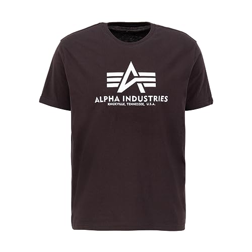 ALPHA INDUSTRIES Basic Foil Print T-Shirt für Herren, Jagdbraun, 56 von ALPHA INDUSTRIES