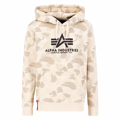 ALPHA INDUSTRIES Herren Basic Hoody Kapuzensweat Kapuzenpullover, Sand Camo, L von ALPHA INDUSTRIES