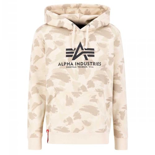 ALPHA INDUSTRIES Herren Basic Hoody Kapuzensweat Kapuzenpullover, Sand Camo, L von ALPHA INDUSTRIES