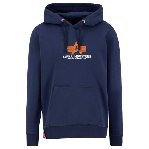 ALPHA INDUSTRIES Basic Hoody Rubber Kapuzensweat für Herren Ultra Navy von ALPHA INDUSTRIES