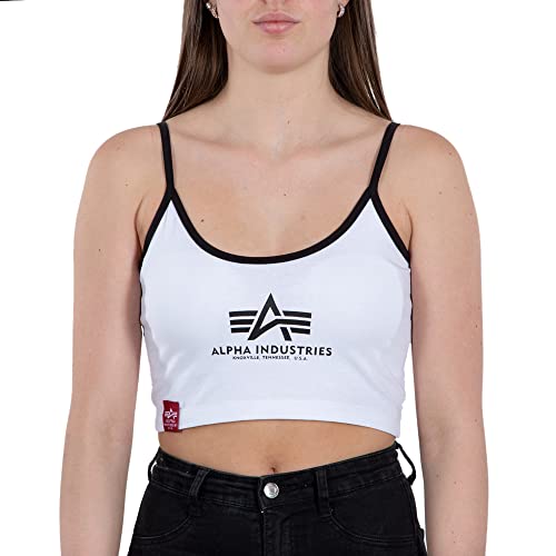 Alpha Industries Basic ML Cropped Tank Top Wmn Tank Top für Damen White von ALPHA INDUSTRIES