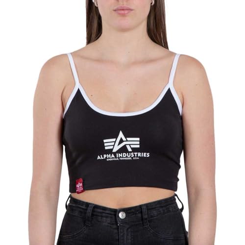 Alpha Industries Basic ML Cropped Tank Top Wmn Tank Top für Damen Black von ALPHA INDUSTRIES