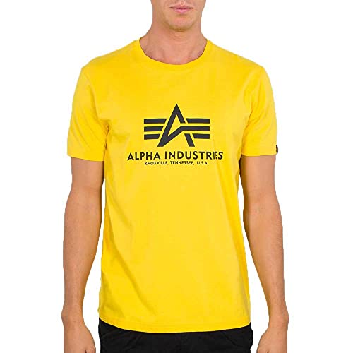 Alpha Industries Herren Basic T-Shirt, Empire Yellow, S von ALPHA INDUSTRIES