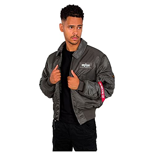 ALPHA INDUSTRIES Herren CWU 45 Bomberjacke Bomber-und Flugjacken, grau (Rep.Grey), Large von ALPHA INDUSTRIES