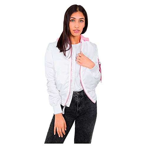 ALPHA INDUSTRIES Damen MA-1 Hooded Wmn Bomberjacke, White, XS von ALPHA INDUSTRIES