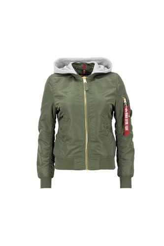 ALPHA INDUSTRIES Damen MA-1 Hooded Wmn Bomberjacke, Sage-Green, S ALPHA INDUSTRIES Damen MA-1 Hooded Wmn Bomberjacke, Sage-Green, S von ALPHA INDUSTRIES