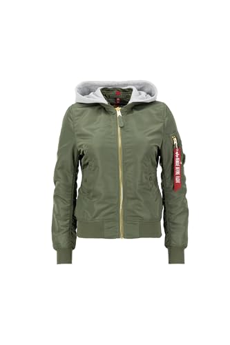 ALPHA INDUSTRIES Damen MA-1 Hooded Wmn Bomberjacke, Sage-Green, XS von ALPHA INDUSTRIES