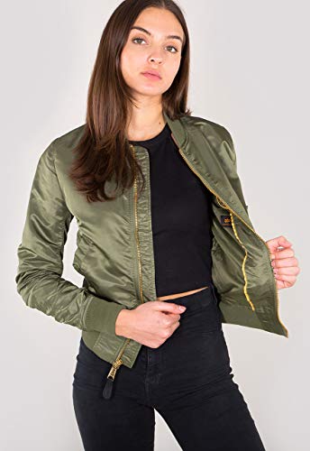 Alpha Industries Damen MA-1 VF LW Wmn Bomberjacke, Sage-Green/Gold, S von Alpha Industries