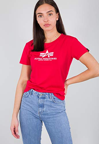 Alpha Industries Damen New Basic T Wmn T-Shirt, Speed Red, S von ALPHA INDUSTRIES