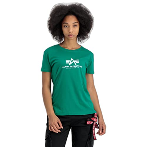 Alpha Industries Damen New Basic T Wmn T-Shirt, Jungle Green, 42 von ALPHA INDUSTRIES