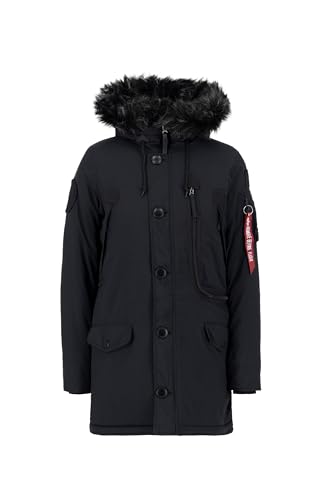 Alpha Industries Damen Polar Jacket Winterjacke, All Black, XS von ALPHA INDUSTRIES