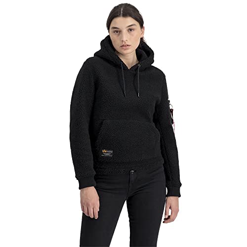 ALPHA INDUSTRIES Teddy Hoody Wmn Kapuzensweat für Damen Black von ALPHA INDUSTRIES