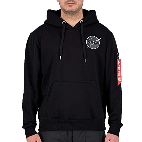 ALPHA INDUSTRIES Dark Side Hoody Kapuzensweat für Herren Black/Reflective von ALPHA INDUSTRIES