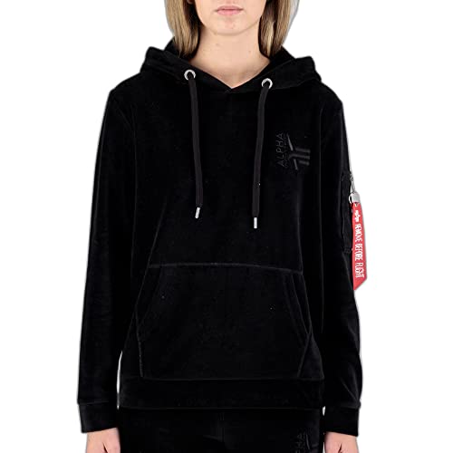 ALPHA INDUSTRIES Frottee Hoody Wmn Kapuzensweat für Damen Black von ALPHA INDUSTRIES