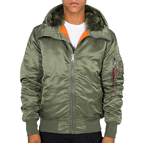 Alpha Industries Herren MA-1 Hooded Bomberjacke, Sage-Green, Large von Alpha Industries