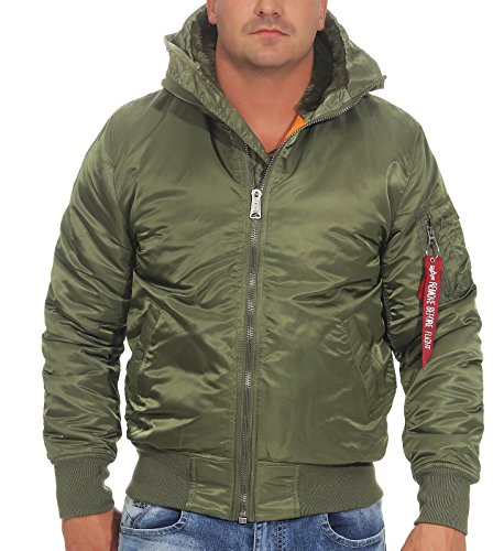 Alpha Industries Herren MA-1 Hooded Bomberjacke, Sage-Green, Medium von ALPHA INDUSTRIES