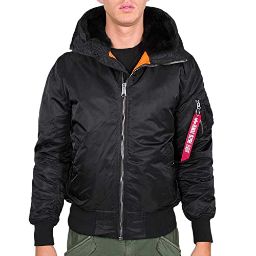 Alpha Industries Herren MA-1 Hooded Bomberjacke, Black, Large von ALPHA INDUSTRIES