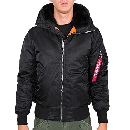 Alpha Industries Herren MA-1 Hooded Bomberjacke, Black, Large von Alpha Industries