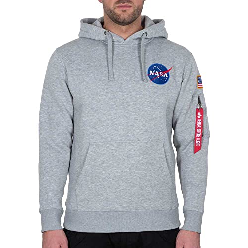 ALPHA INDUSTRIES Herren Space Shuttle Hoody Kapuzensweat Kapuzenpullover, Grey Heather, L von ALPHA INDUSTRIES