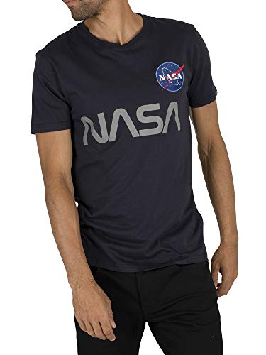 Alpha Industries Herren NASA Reflective T-Shirt, Rep.Blue, S von ALPHA INDUSTRIES