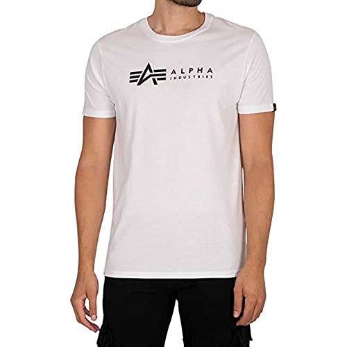 Alpha Industries Herren Alpha Label T 2 Pack T-Shirt, White, M (2er Pack) von ALPHA INDUSTRIES