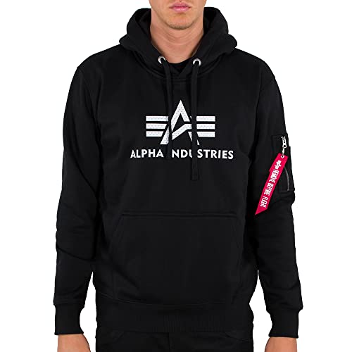 Alpha Industries Herren 3D Logo Hoody Kapuzensweat Kapuzenpullover, Black, XS von ALPHA INDUSTRIES