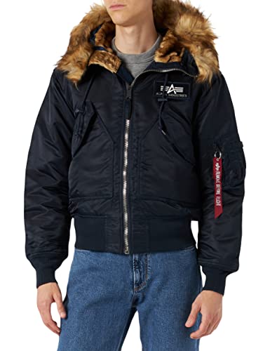 Alpha Industries Herren 45P Hooded Custom Bomberjacke, Blau, S von ALPHA INDUSTRIES