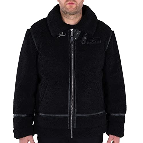 Alpha Industries Herren B3 Teddy Bomberjacke, Black, L von ALPHA INDUSTRIES