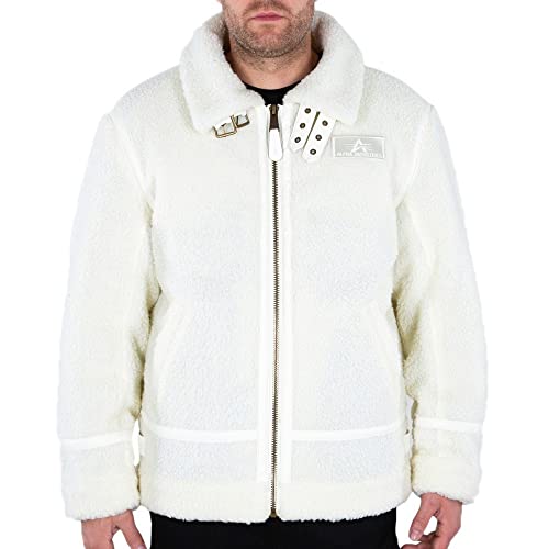 Alpha Industries Herren B3 Teddy Bomberjacke, Off White, XL von ALPHA INDUSTRIES