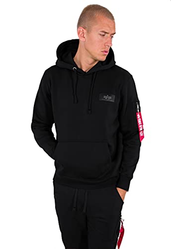 ALPHA INDUSTRIES Herren Back Hoody Print Kapuzensweat Kapuzenpullover, Black/White Camo, 3XL von ALPHA INDUSTRIES