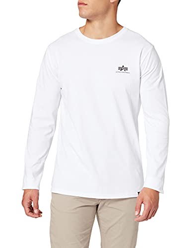 Alpha Industries Herren Back Print Heavy LS Longsleeve T-Shirt, White, L von ALPHA INDUSTRIES