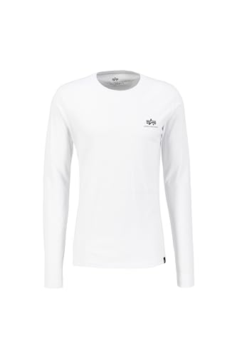 Alpha Industries Herren Back Print Heavy LS Longsleeve T-Shirt, White, S von Alpha Industries