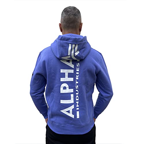 ALPHA INDUSTRIES Back Print Hoody Kapuzensweat für Herren Electric Violet von ALPHA INDUSTRIES