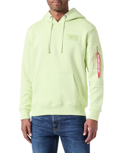 ALPHA INDUSTRIES Herren Back Print Hoody Kapuzenpullover, Arctic Lime, M von ALPHA INDUSTRIES