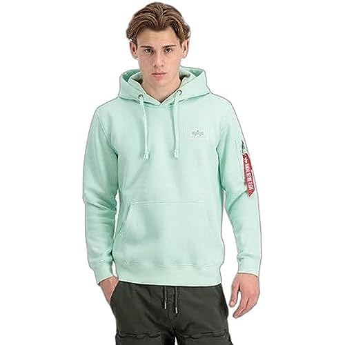 Alpha Industries Herren Back Print Hoodie Kapuzenpullover, Mint, XXL von ALPHA INDUSTRIES