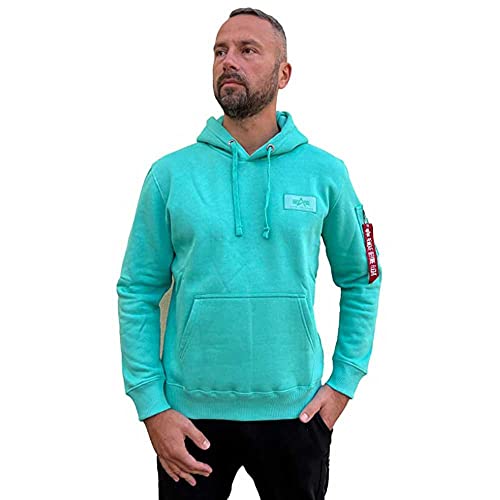 ALPHA INDUSTRIES Herren Back Print Hoody Kapuzensweat Kapuzenpullover, Atomic Green, S von ALPHA INDUSTRIES