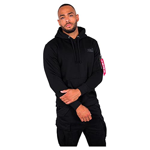 ALPHA INDUSTRIES Herren Back Print Hoody Kapuzensweat Kapuzenpullover, Black, 3XL von ALPHA INDUSTRIES