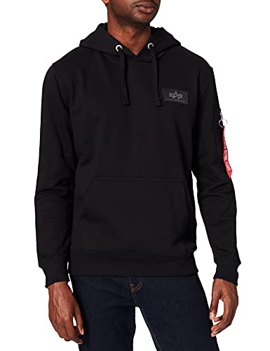 ALPHA INDUSTRIES Herren Back Print Hoody Kapuzensweat Kapuzenpullover, Black, Standard von ALPHA INDUSTRIES