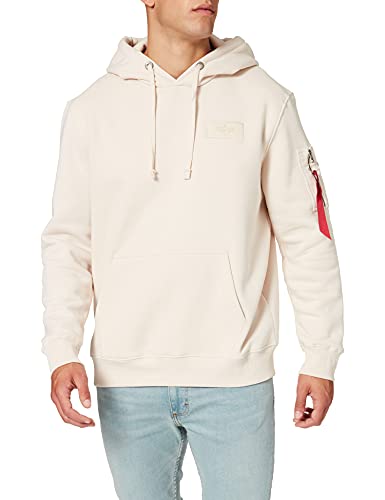 ALPHA INDUSTRIES Herren Back Print Hoody Kapuzensweat Kapuzenpullover, Jet Stream White/White, L von ALPHA INDUSTRIES