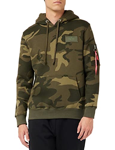 ALPHA INDUSTRIES Herren Back Print Hoody Kapuzensweat Kapuzenpullover, Olive Camo, 3XL von ALPHA INDUSTRIES