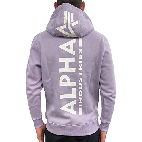 ALPHA INDUSTRIES Herren Back Print Hoody Kapuzensweat Kapuzenpullover, Pale Violet, 56 von ALPHA INDUSTRIES