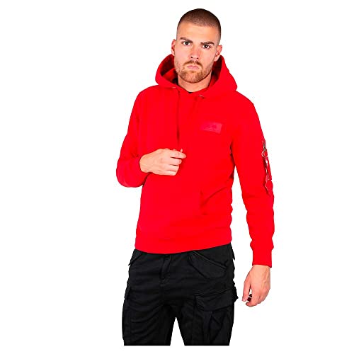 ALPHA INDUSTRIES Herren Back Print Hoody Kapuzensweat Kapuzenpullover, Speed Red, XS von ALPHA INDUSTRIES