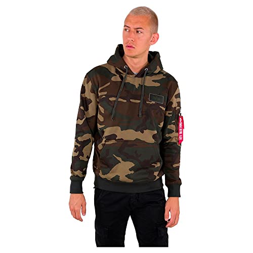 ALPHA INDUSTRIES Herren Back Print Hoody Kapuzensweat Kapuzenpullover, Wdl Camo 65, L von ALPHA INDUSTRIES