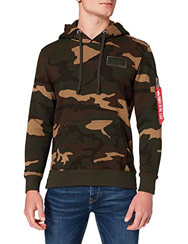 ALPHA INDUSTRIES Herren Back Print Hoody Kapuzensweat Kapuzenpullover, Wdl Camo 65, XXL von ALPHA INDUSTRIES